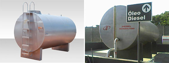 Dois tanques para combustíveis aéreos horizontal fabricados em aço